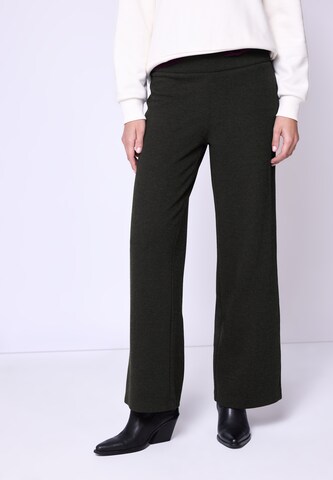 Street One Studio Wide Leg Hose 'Herringbone' in Schwarz: Vorderseite