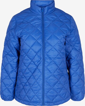 Zizzi Between-Season Jacket 'Diamond' in Blue: front