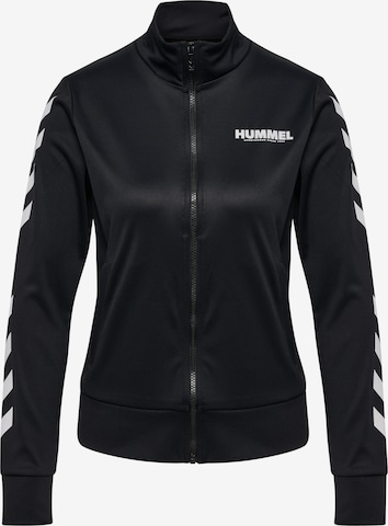 Hummel Athletic Zip-Up Hoodie in Black: front