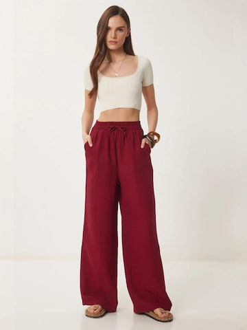 Happiness İstanbul Wide leg Broek in Rood: voorkant