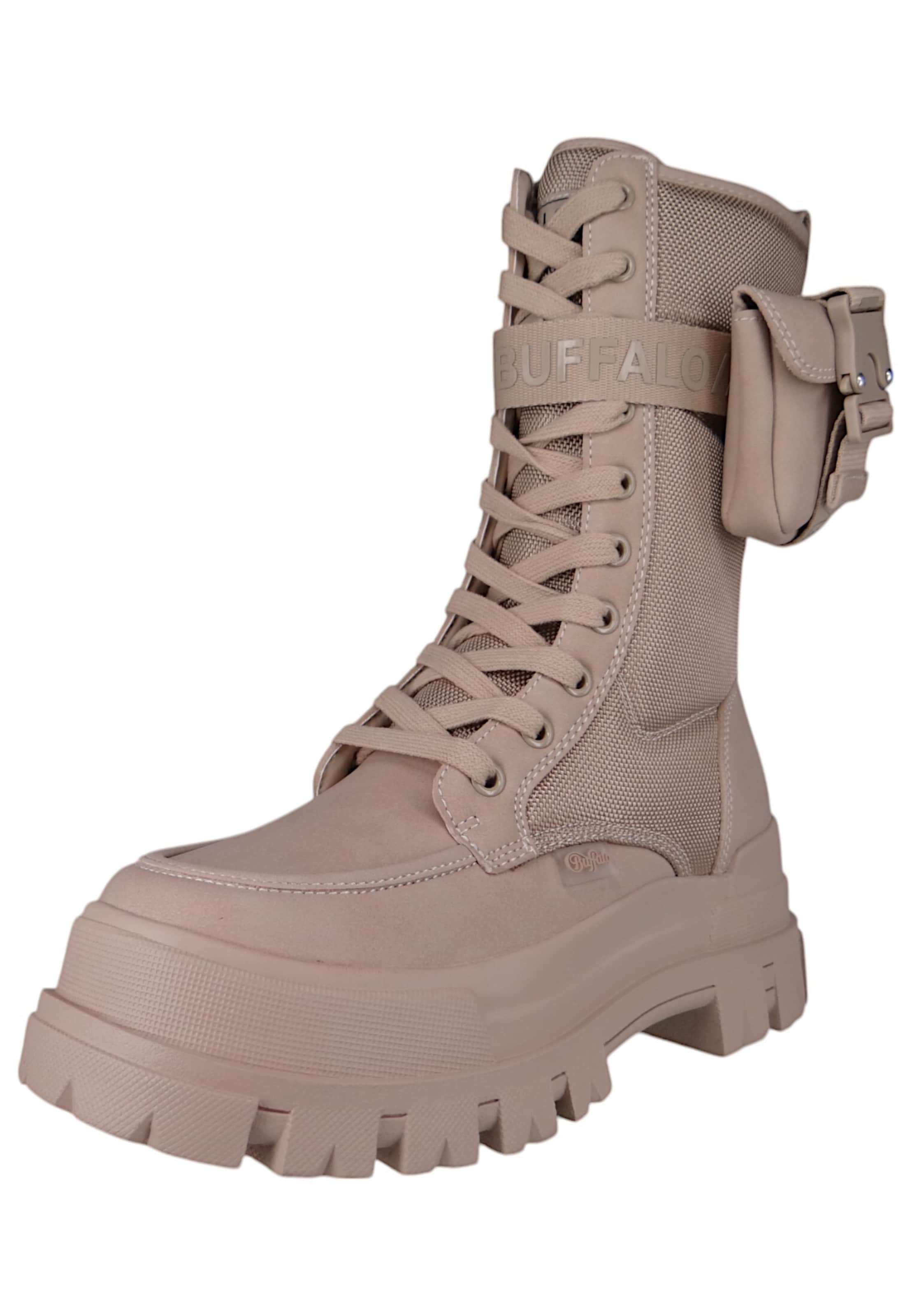 BUFFALO Schnürstiefel 'Aspha Com' in Beige: Vorderseite