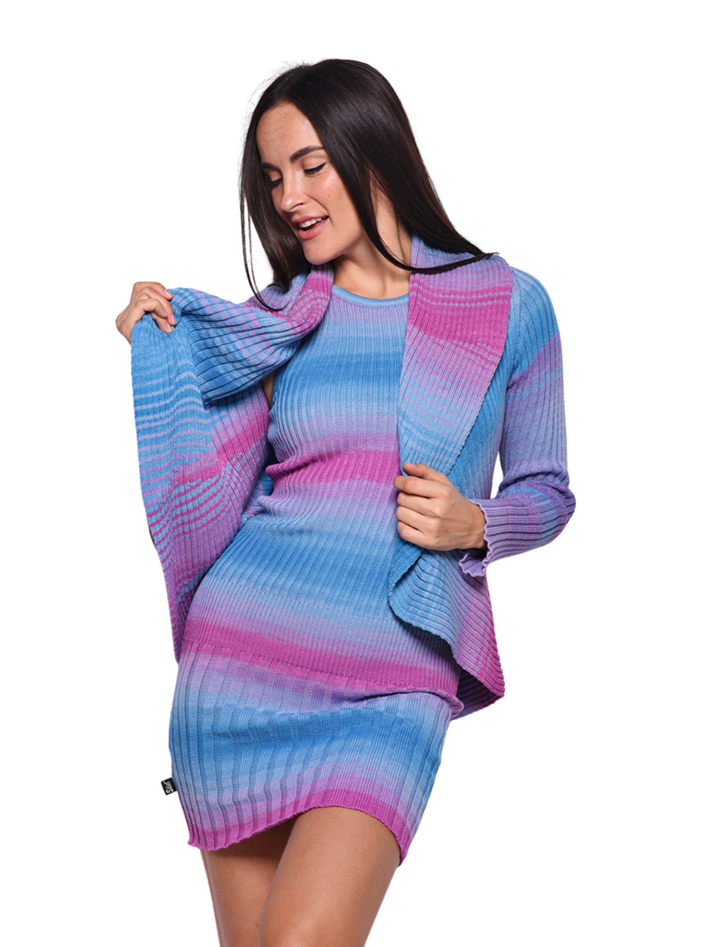 Süel knitwear - Cárdigan 'Round ribbed' en lila