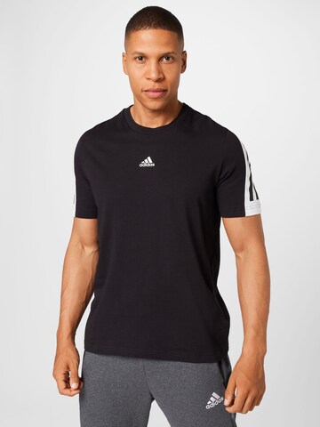 ADIDAS SPORTSWEAR Performance Shirt 'Future Icons 3-Stripes' in Black: front