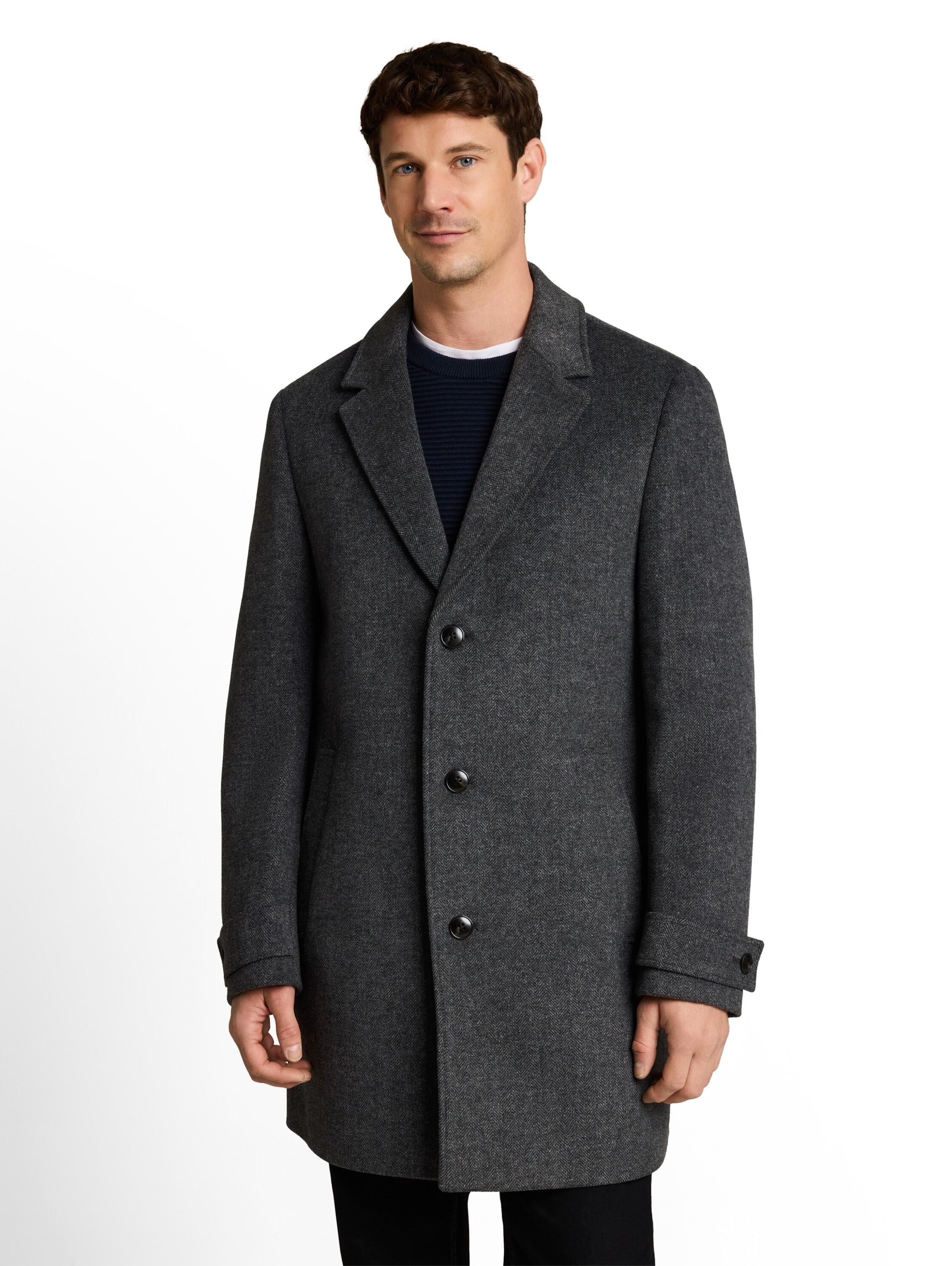 TOM TAILOR Between-Seasons Coat in Black: front
