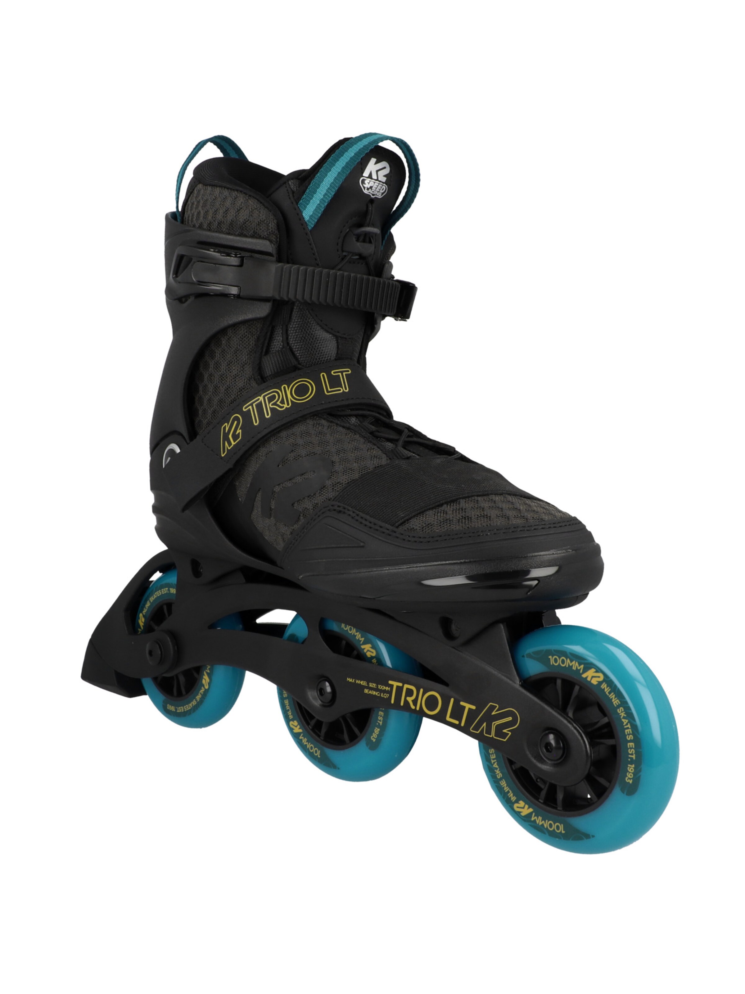 K2 Inlineskates 'Trio LT 100' in Schwarz: Vorderseite