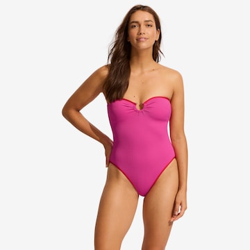 Seafolly Swimsuit 'Beach Bound' in Pink: front