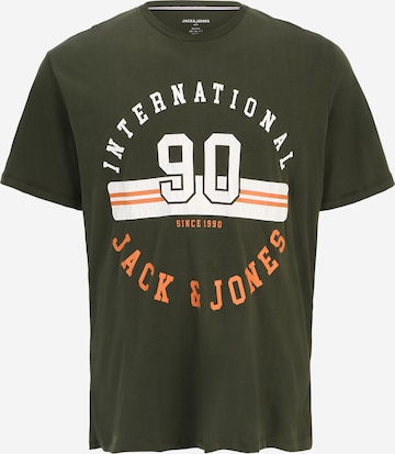 Jack & Jones Plus Тениска 'CARLO' в зелено: отпред