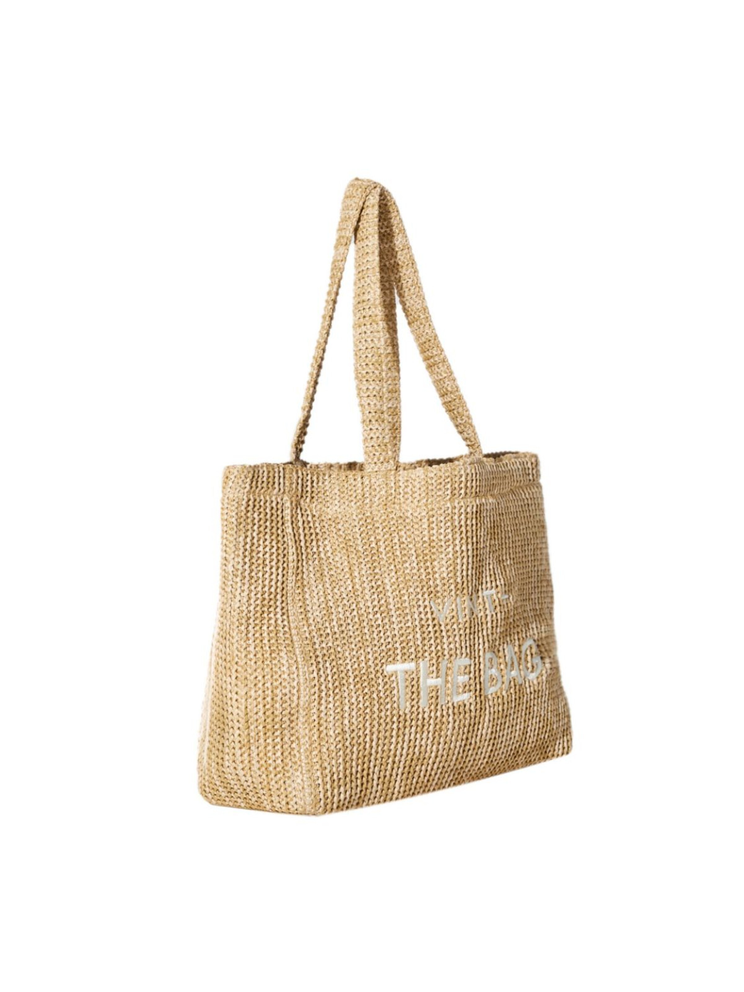 VINT+ Strandtas 'Straw Bag XL' in Beige