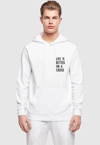 Merchcode Sweatshirt 'Life Is Better' in White: front