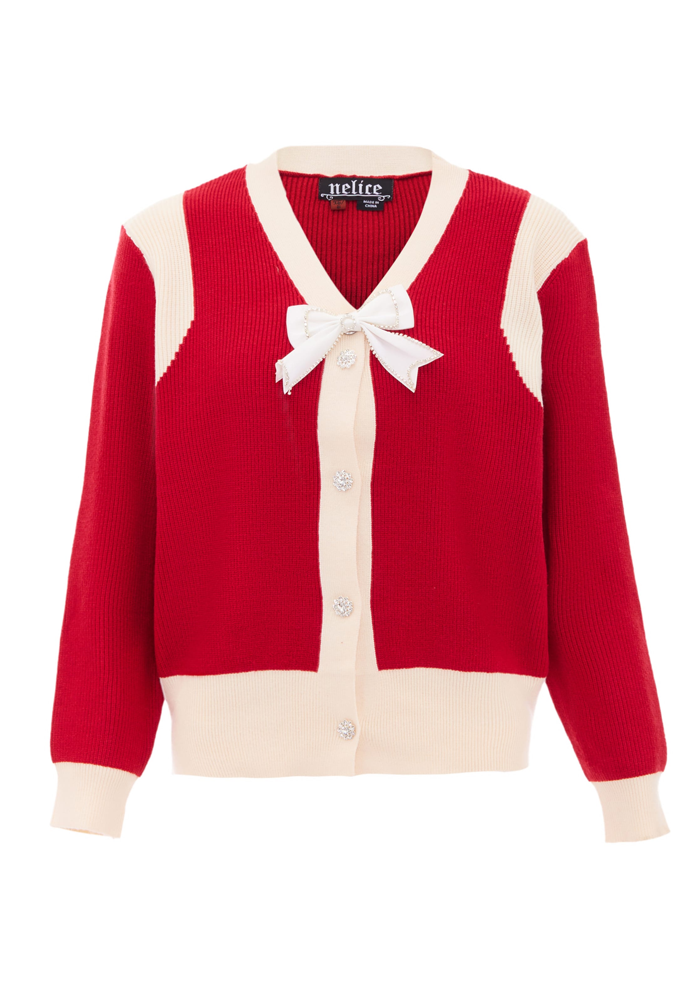 nelice - Casaco de malha em vermelho: frente