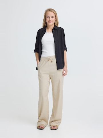 Loosefit Pantaloni ' OXAlfas Linen Mix ' di Oxmo in beige