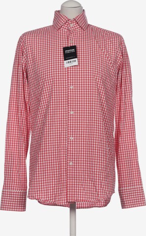 BOSS Black Button Up Shirt in M in Red: front