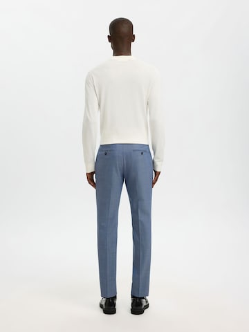 SELECTED Slimfit Bandplooibroek in Blauw