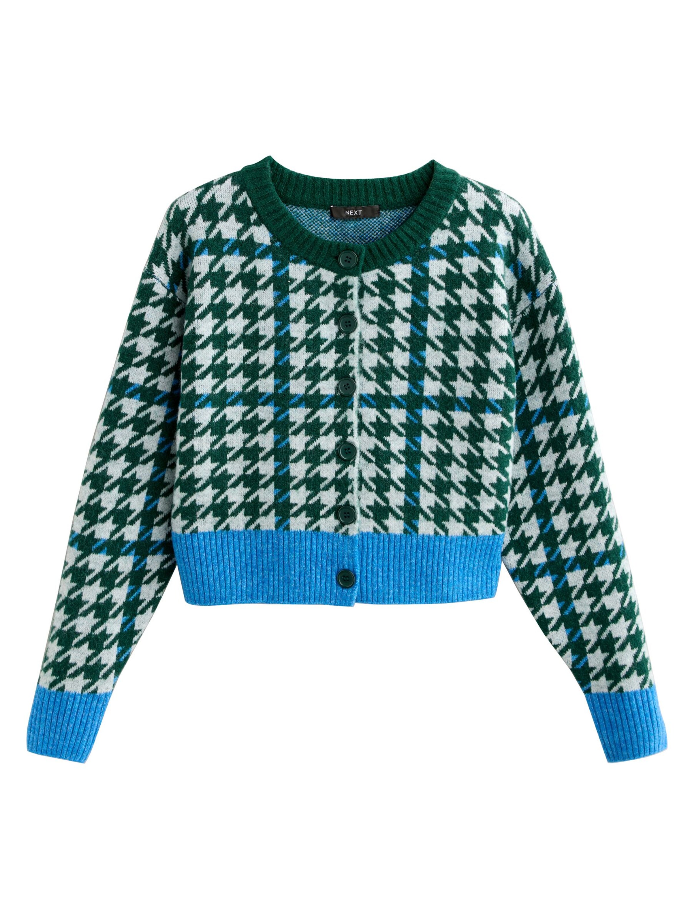 Next Плетена жилетка в зелено: отпред