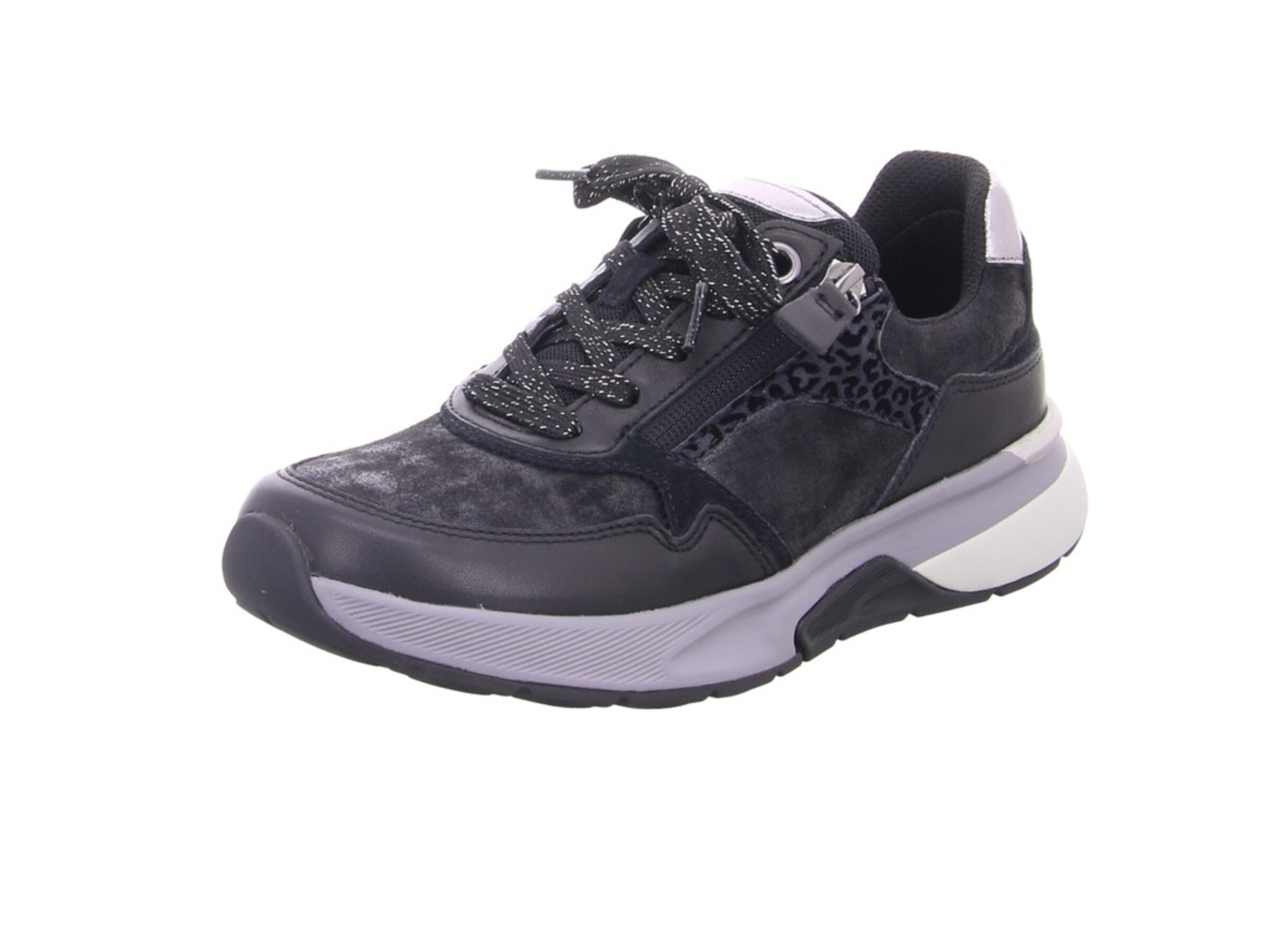 GABOR Platform trainers in Black: front