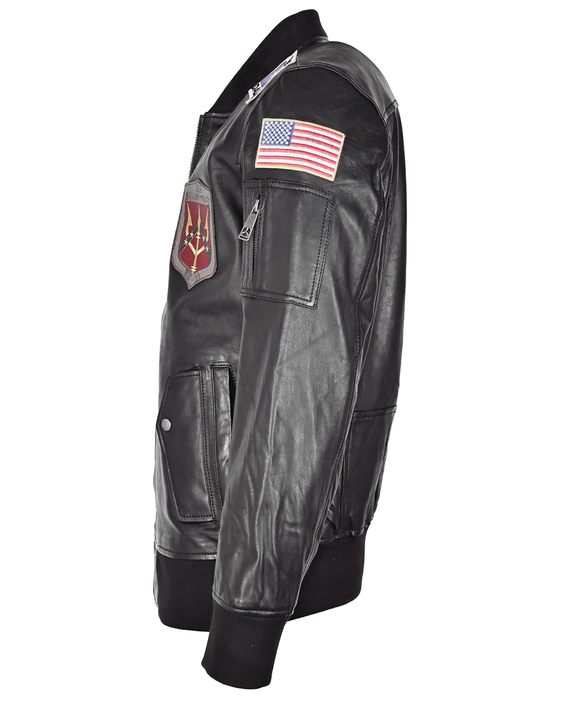 TOP GUN Lederblouson ' TG20212112 ' in Schwarz