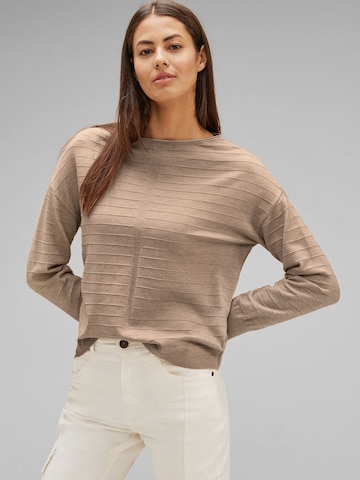 STREET ONE Pullover 'Dolman' i beige: forside