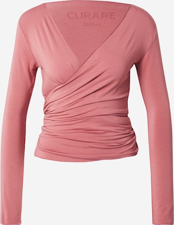 CURARE Yogawear Športový kardigán - Ružová: predná strana
