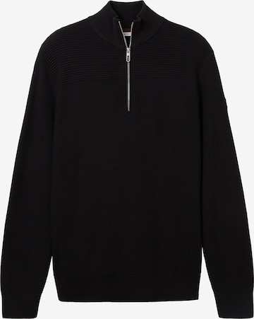 TOM TAILOR Sweater in Black: front