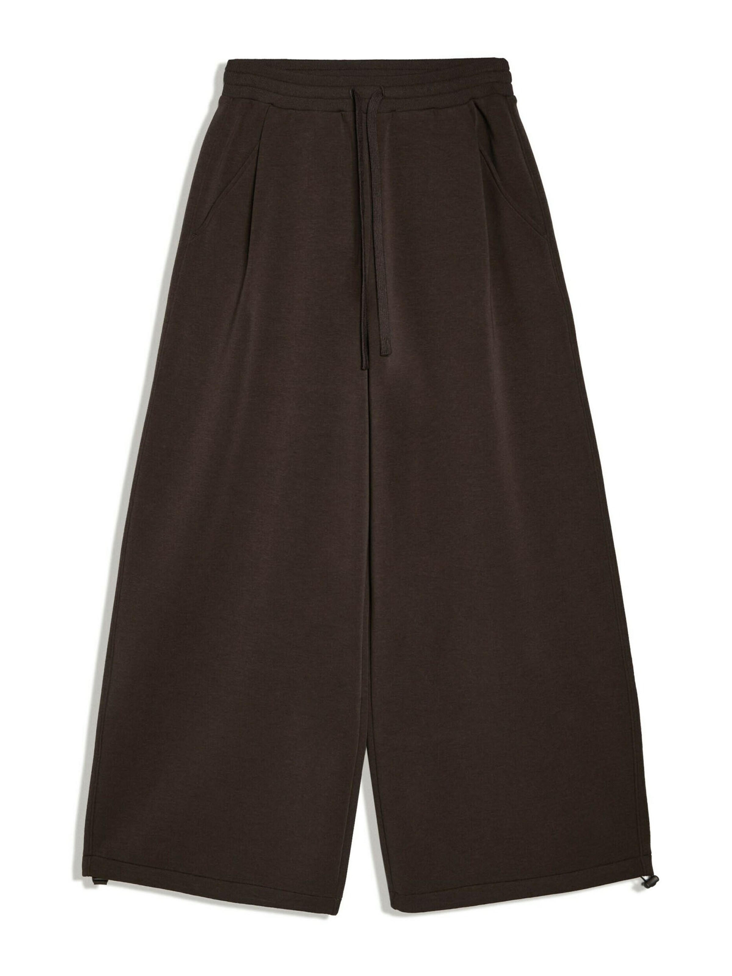 Barrel Pantaloni cutați de la Bershka pe maro: față