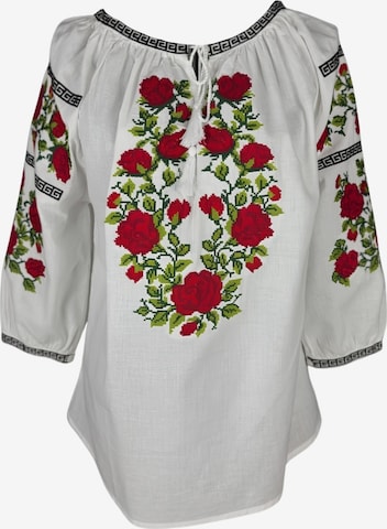Blouse folklorique 'Damenbluse IL26 weiß/rot , marimea M' Rody’s forever en blanc : devant