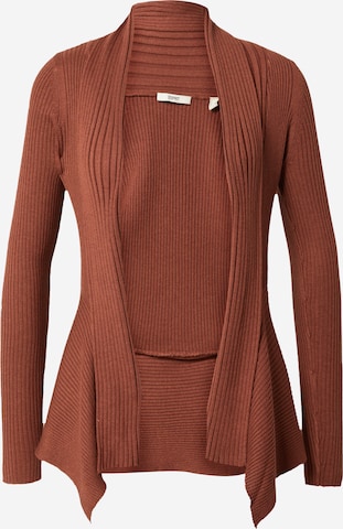 ESPRIT Knit Cardigan in Brown: front