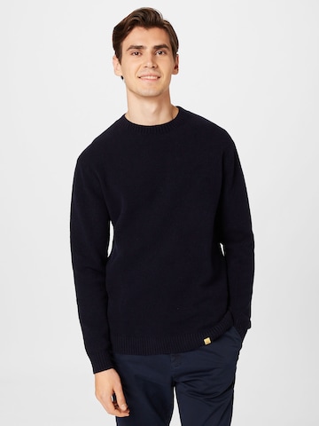 COLOURS & SONS - Pullover 'Hairy' em azul: frente