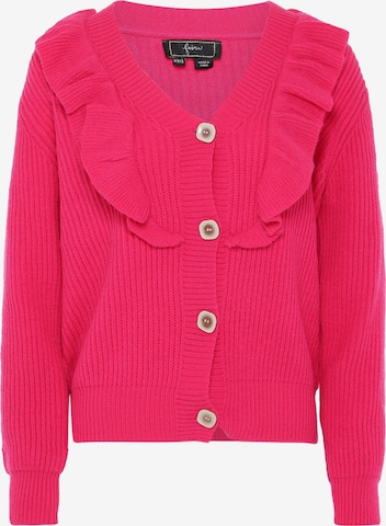 faina Knit Cardigan in Pink: front