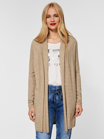 STREET ONE Knit cardigan in Beige: front