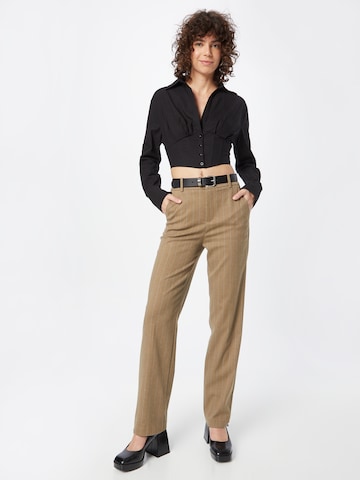 UNITED COLORS OF BENETTON Regular Trousers with creases in Brown