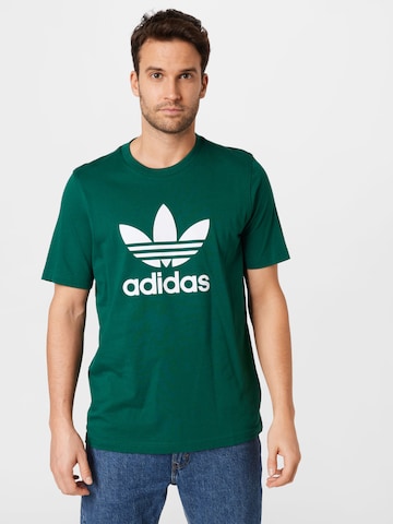 zaļš ADIDAS ORIGINALS T-Krekls 'Adicolor Classics Trefoil': no priekšpuses