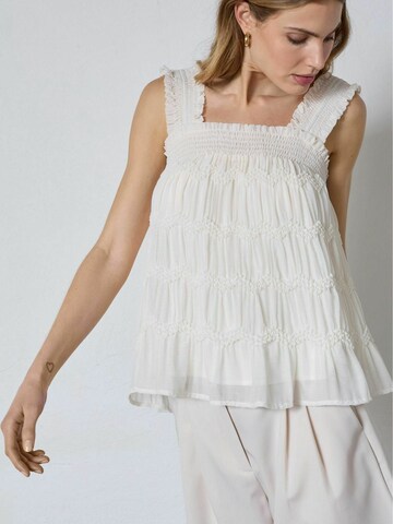co'couture - Camiseta ' JerryCC Smock ' en blanco: frente