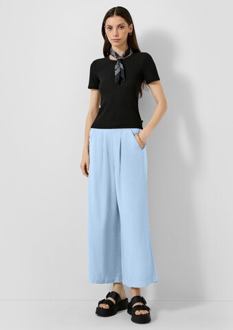 QS Wide leg Pleat-front trousers in Blue