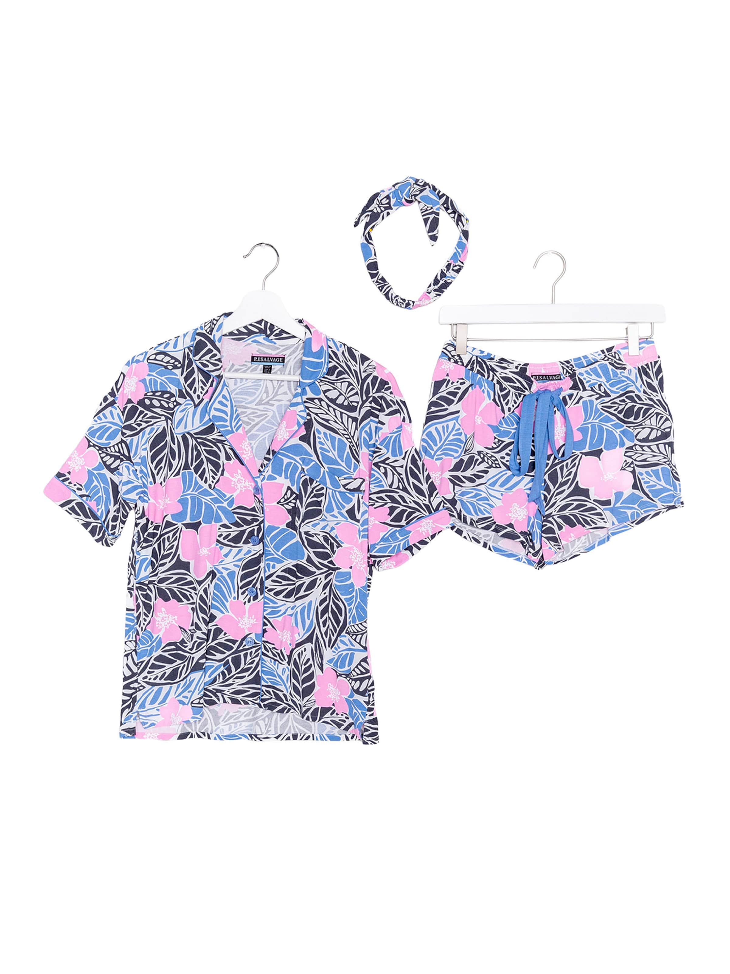 PJ Salvage Pajama ' Bali Bound ' in Blue: front