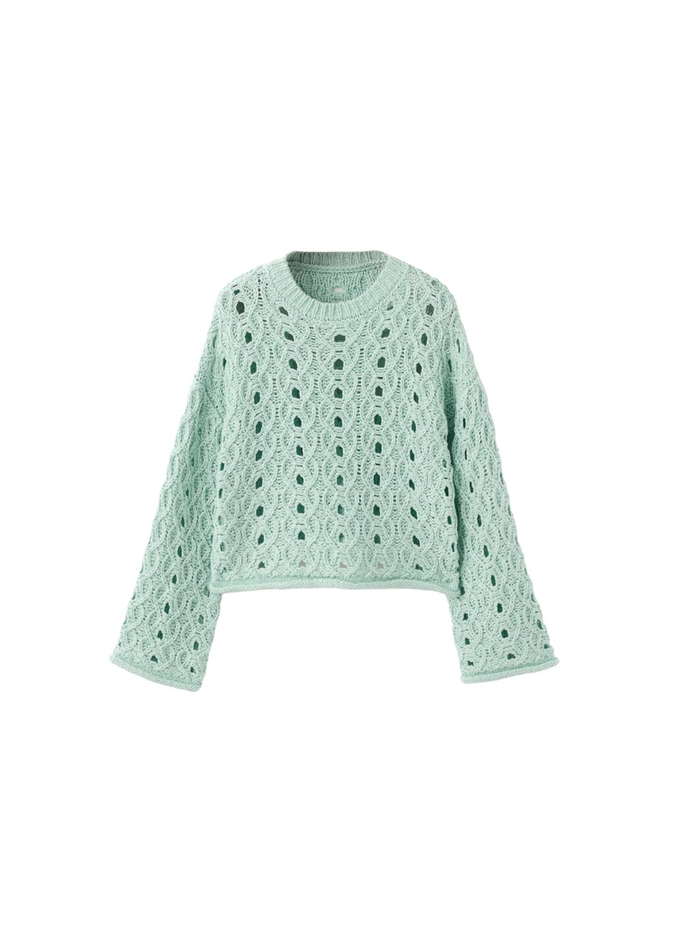 MANGO KIDS Sweater 'River' in Green: front
