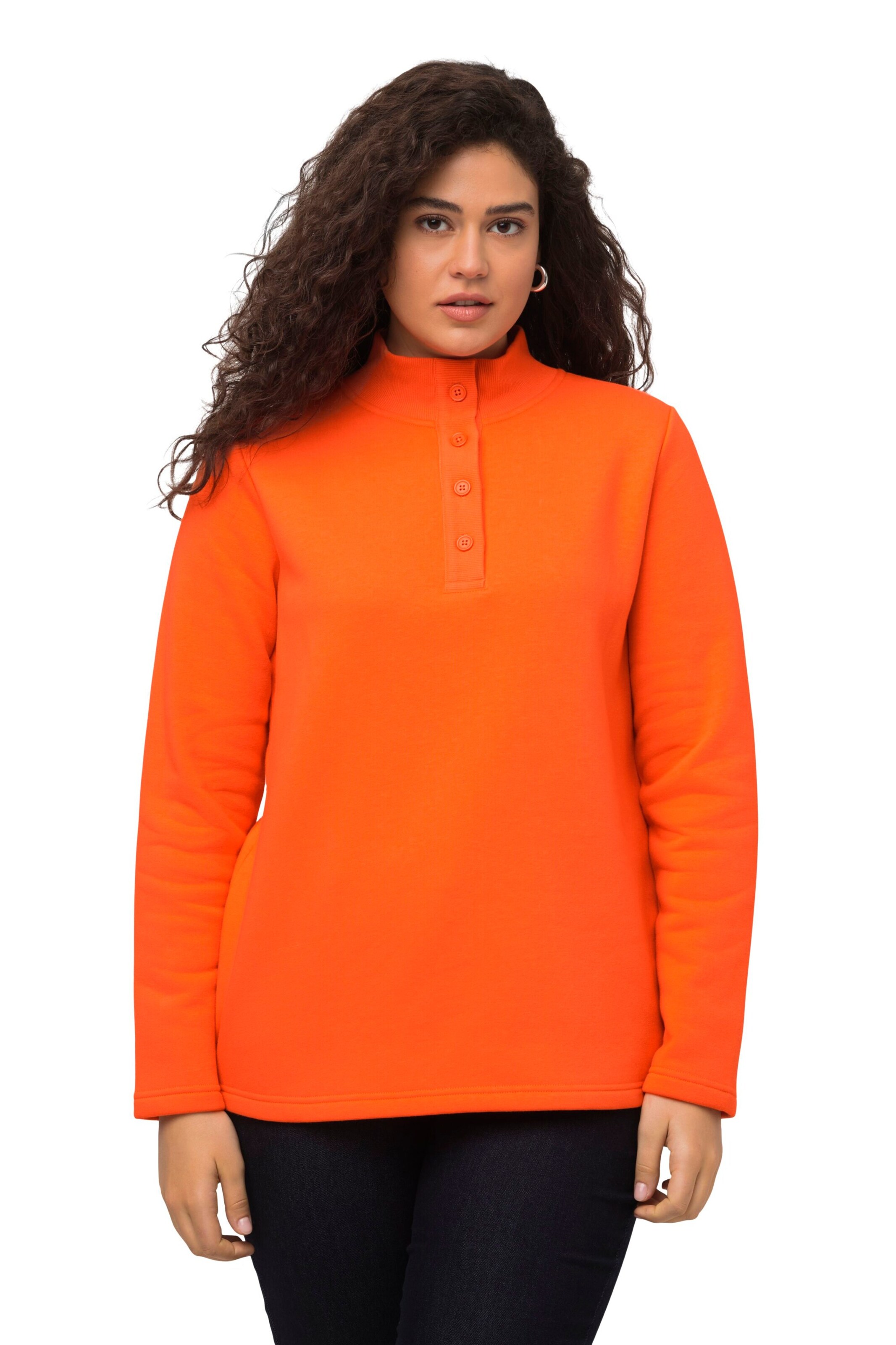 Sweat-shirt Ulla Popken en orange : devant