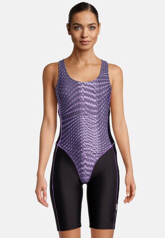 BECO the world of aquasports Bustier Badeanzug 'Hexagon' in Lila: Vorderseite