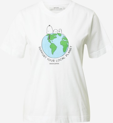DEDICATED. Shirt 'Mysen Snoopy Earth' in White: front