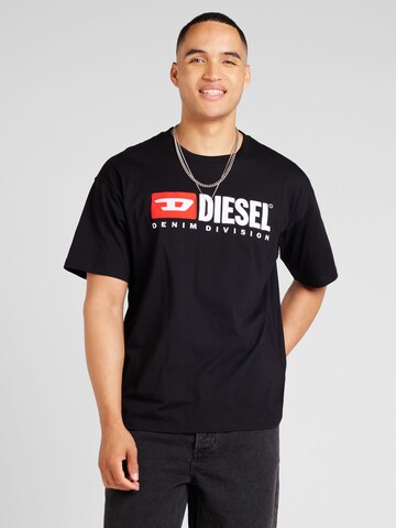 DIESEL - Camisa 'T-Boxt-Div' em preto: frente