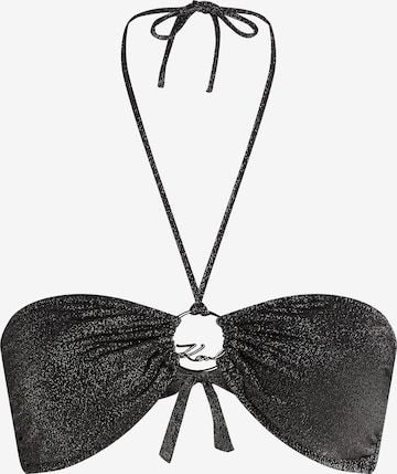 melns Karl Lagerfeld Bandeau Bikini augšdaļa: no priekšpuses
