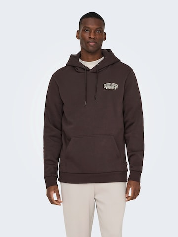 Only & Sons Sweatshirt 'ONSRAMEN' in Braun