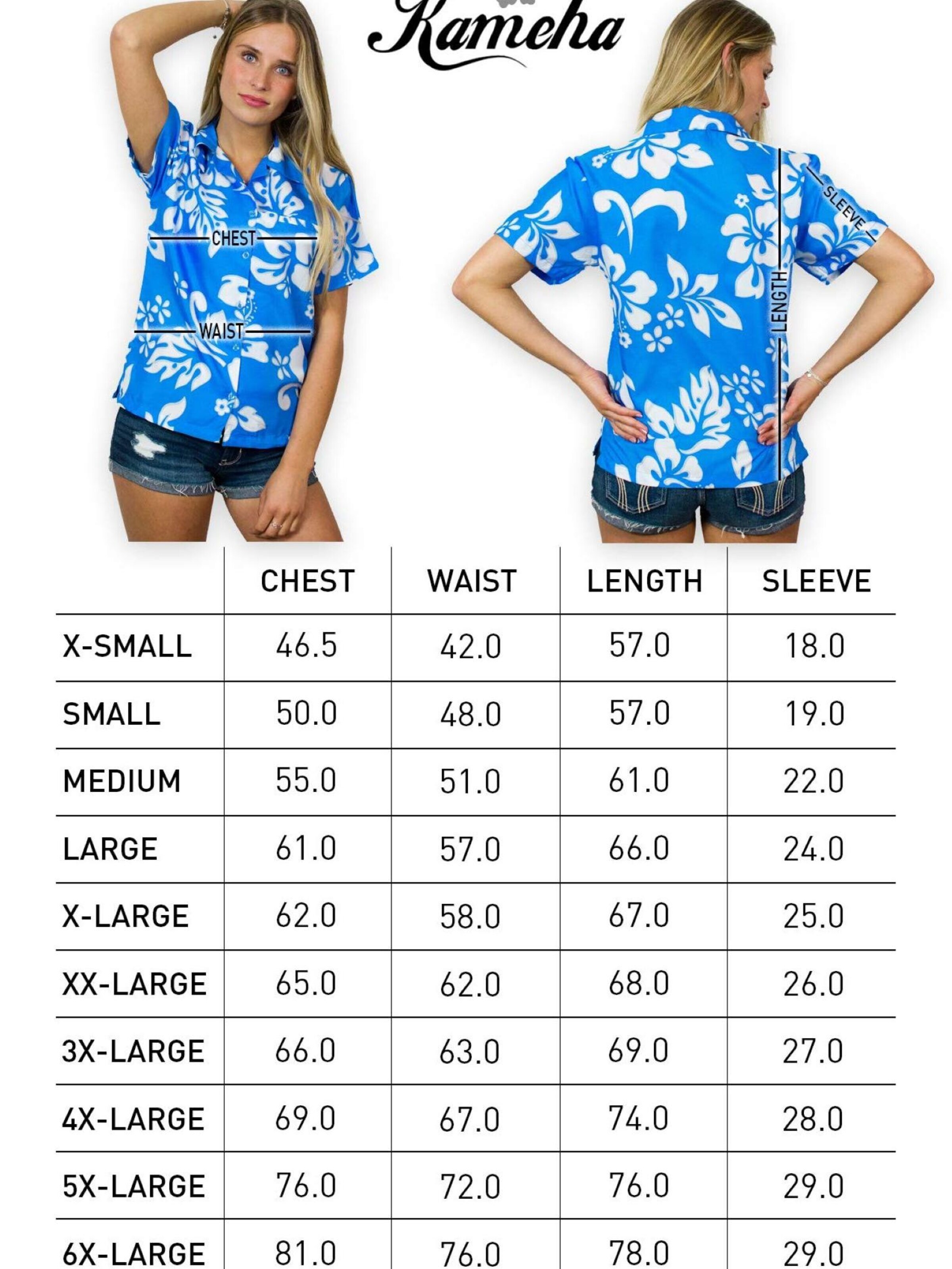 Camicia da donna 'Hibiscus' di King Kameha in blu