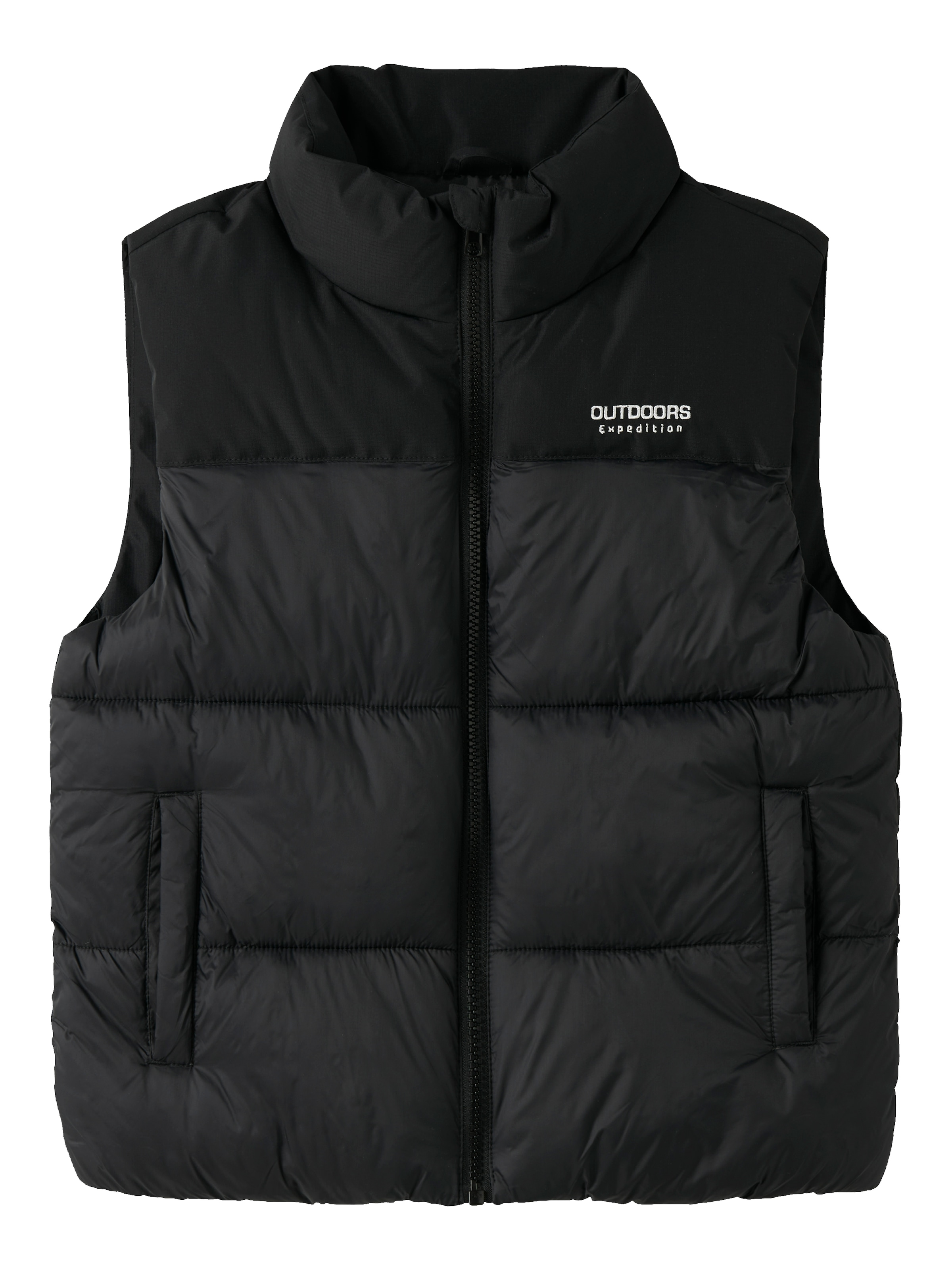 NAME IT - Chaleco 'NKMMOLE' en negro: frente