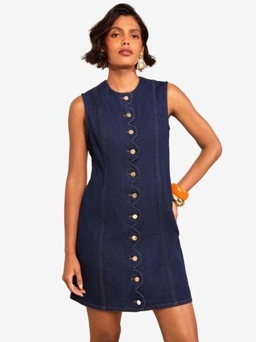 love & roses - Vestido en azul: frente