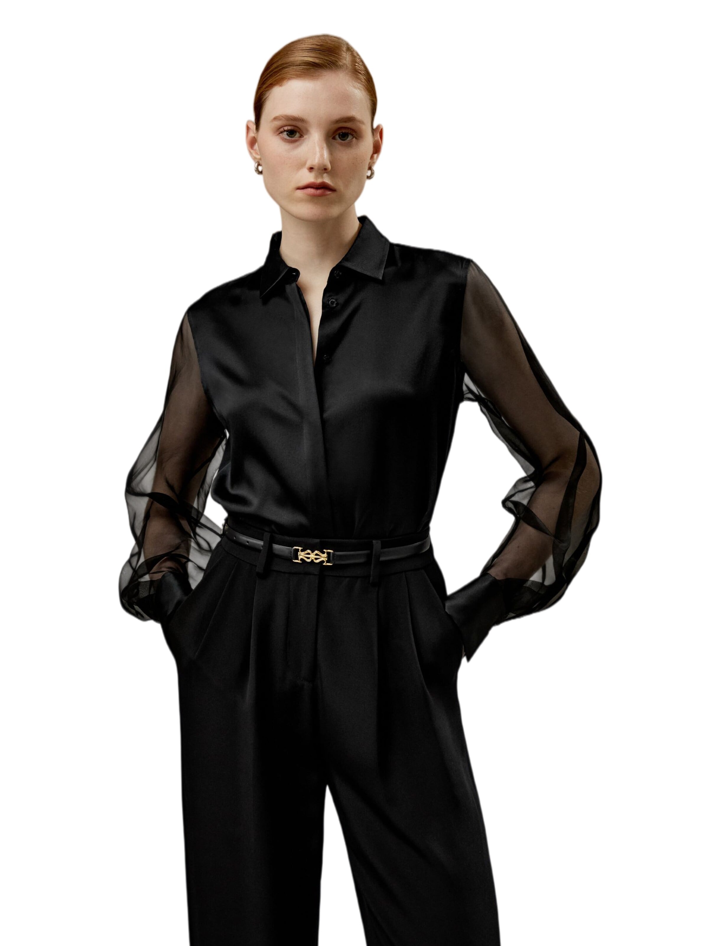 Lilysilk - Blusa en negro: frente