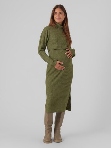 MAMALICIOUS - Vestido de malha 'Suniva' em verde: frente