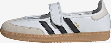 ADIDAS ORIGINALS Балетки с ремешком 'Samba' в Белый: спереди