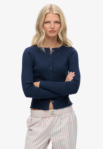 Superdry Gebreid vest in Blauw