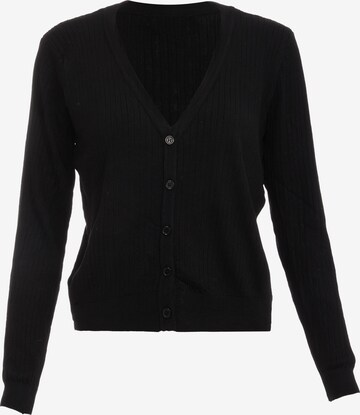 IPARO Knit Cardigan in Black: front