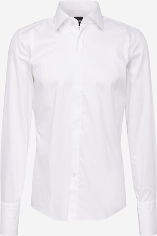 Coupe slim Chemise business 'H-HANK-TUX1' BOSS en blanc : devant